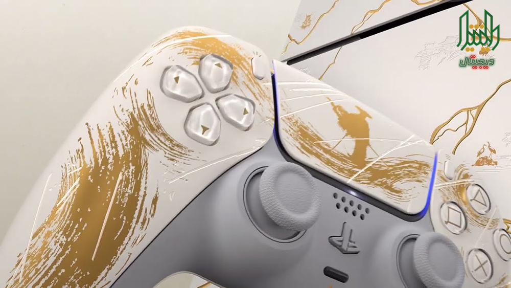 dualsense wireless controller ghost of yotei gold limited edition text 01