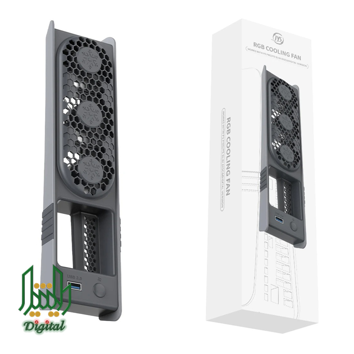 jys temperature control cooling fan face for ps5 slim & pro gray 01