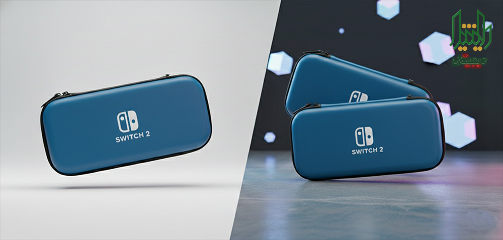 nintendo switch 2 carrying case blue with glass and protector text 01